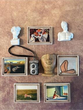 Set of 8 Art Fridge Magnets | Interactive Camera Magnet with Sound & Flash